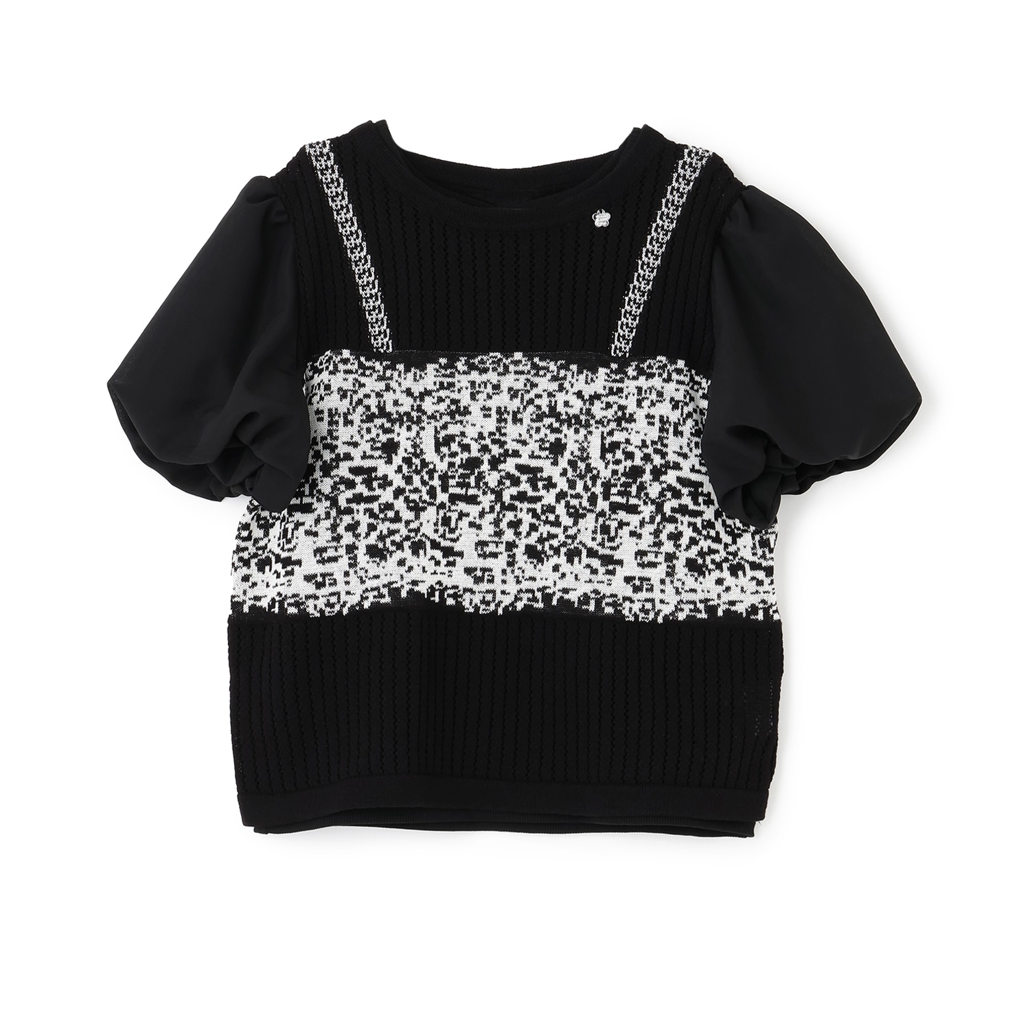 華やぎビスチェ風ニット+タンクトップ