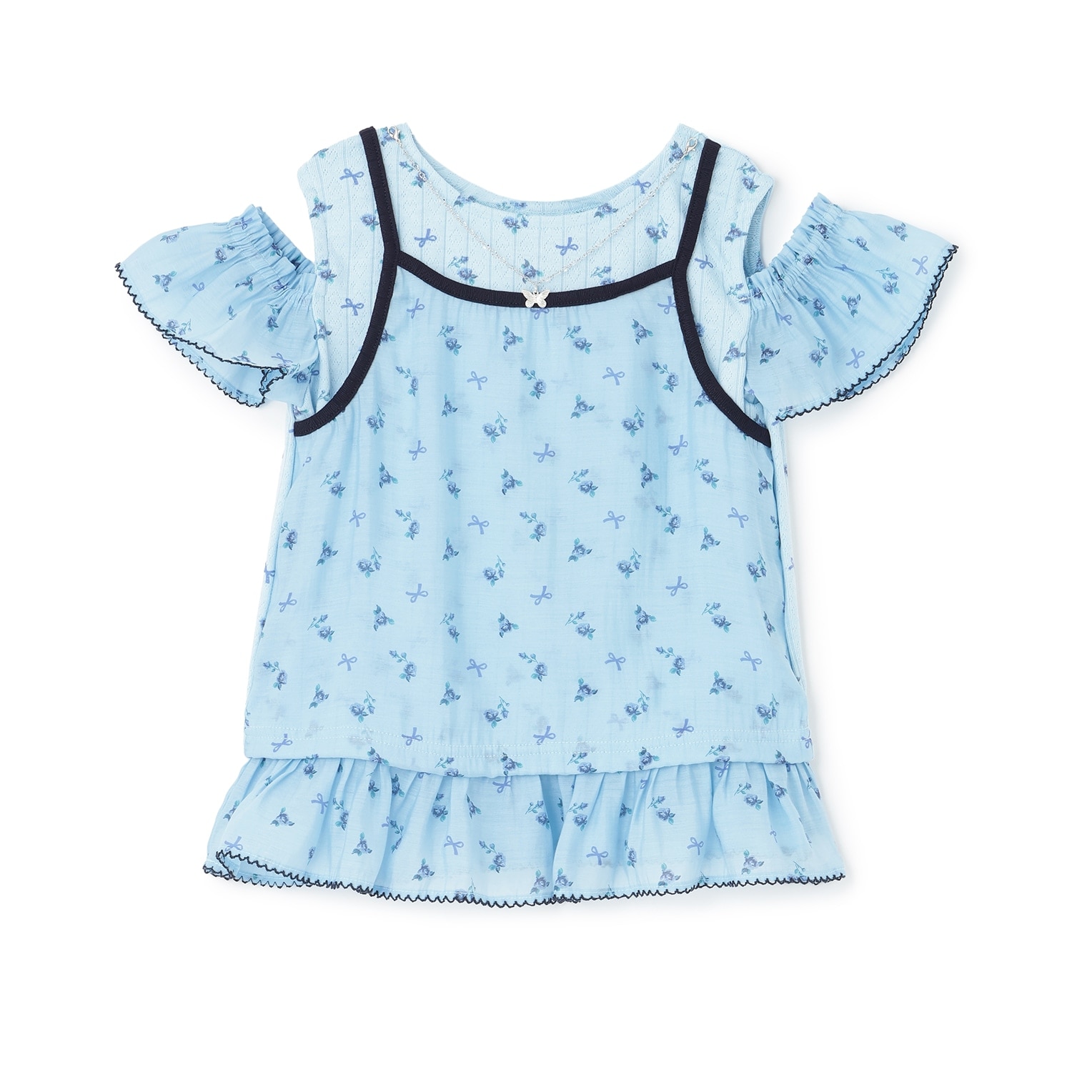 レイヤード風ペプラムTシャツ