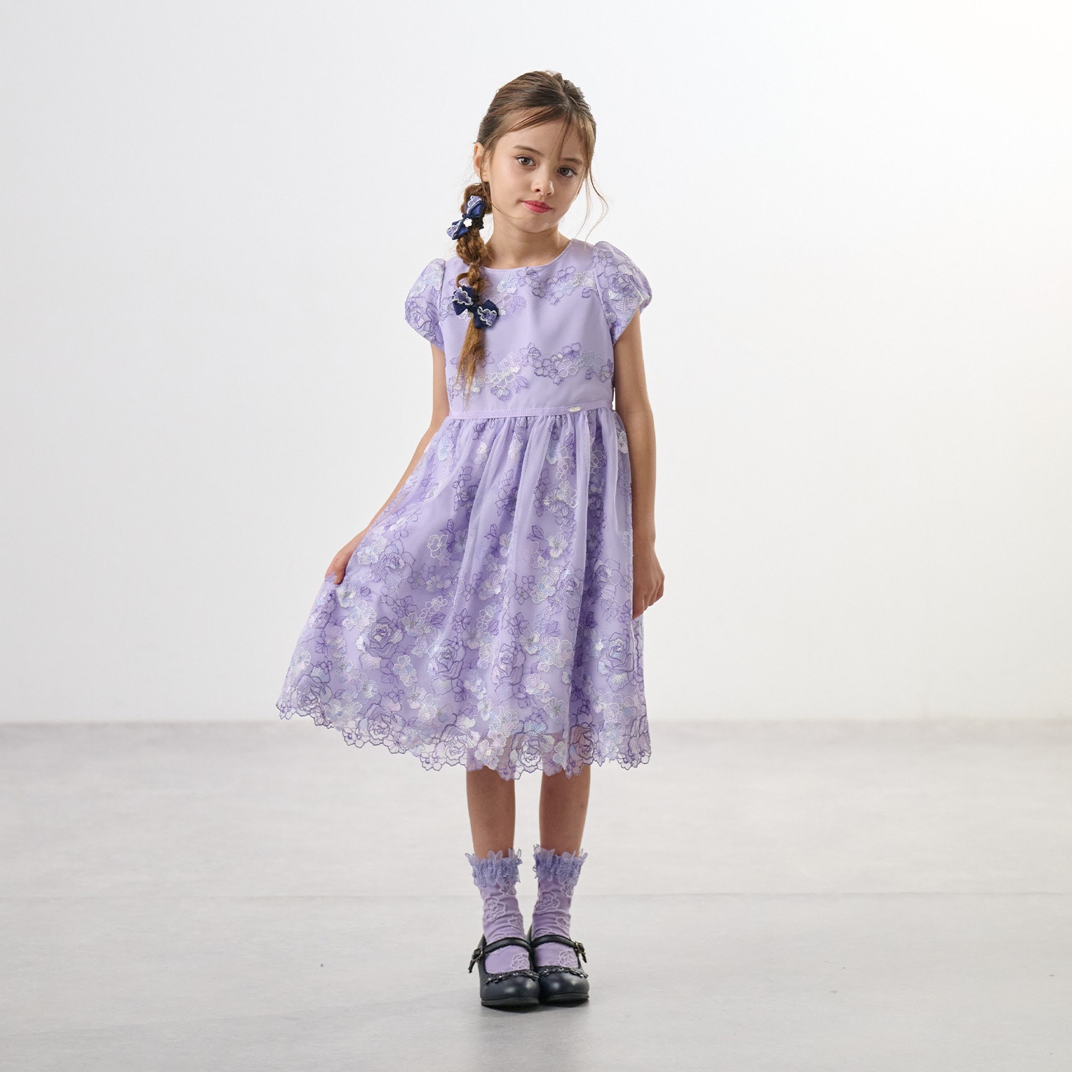 【ceremony】華やぎフラワー総刺しゅうワンピース(日本製)