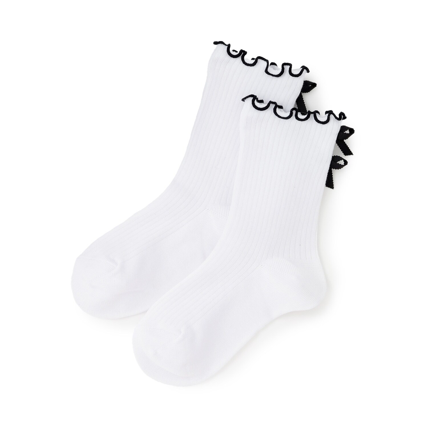 後ろリボンメロウロッククルーソックス