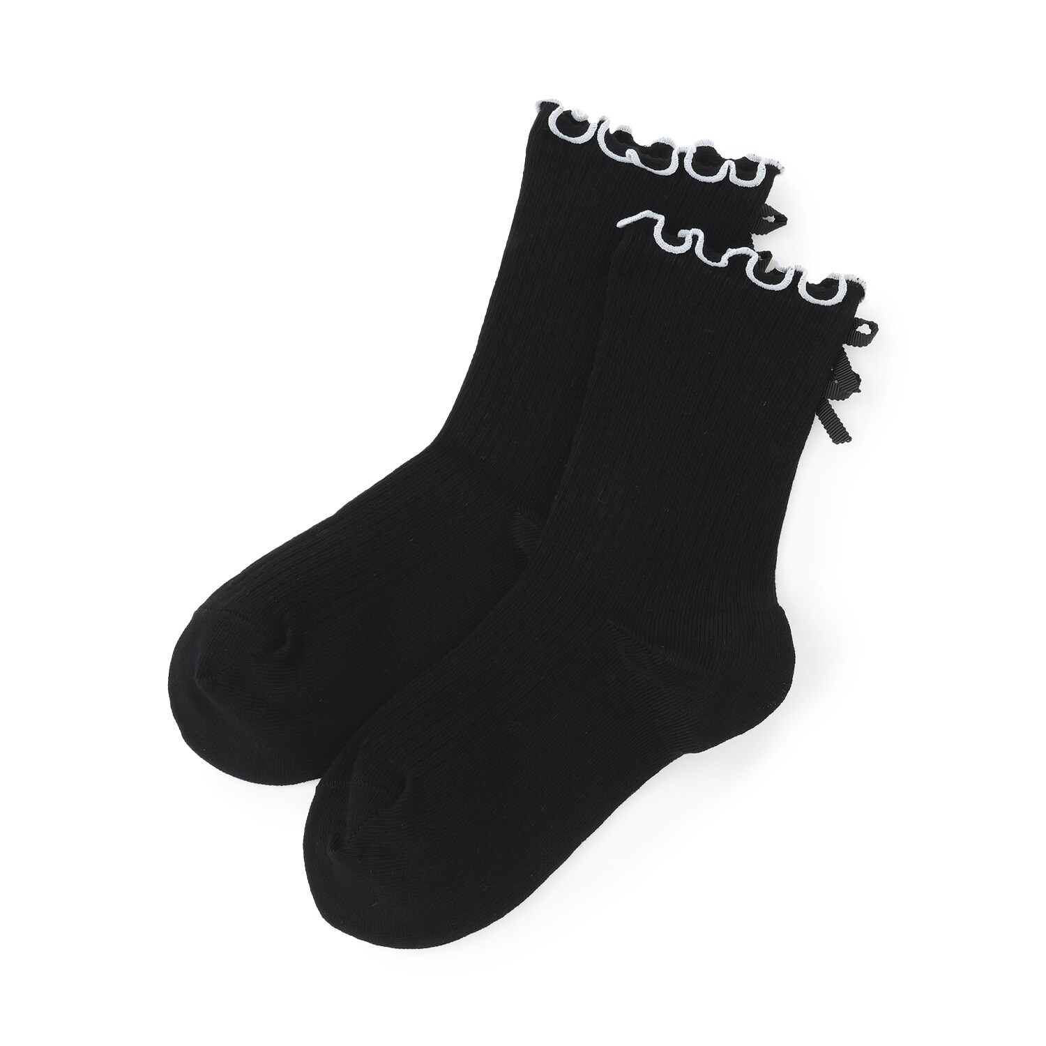 後ろリボンメロウロッククルーソックス