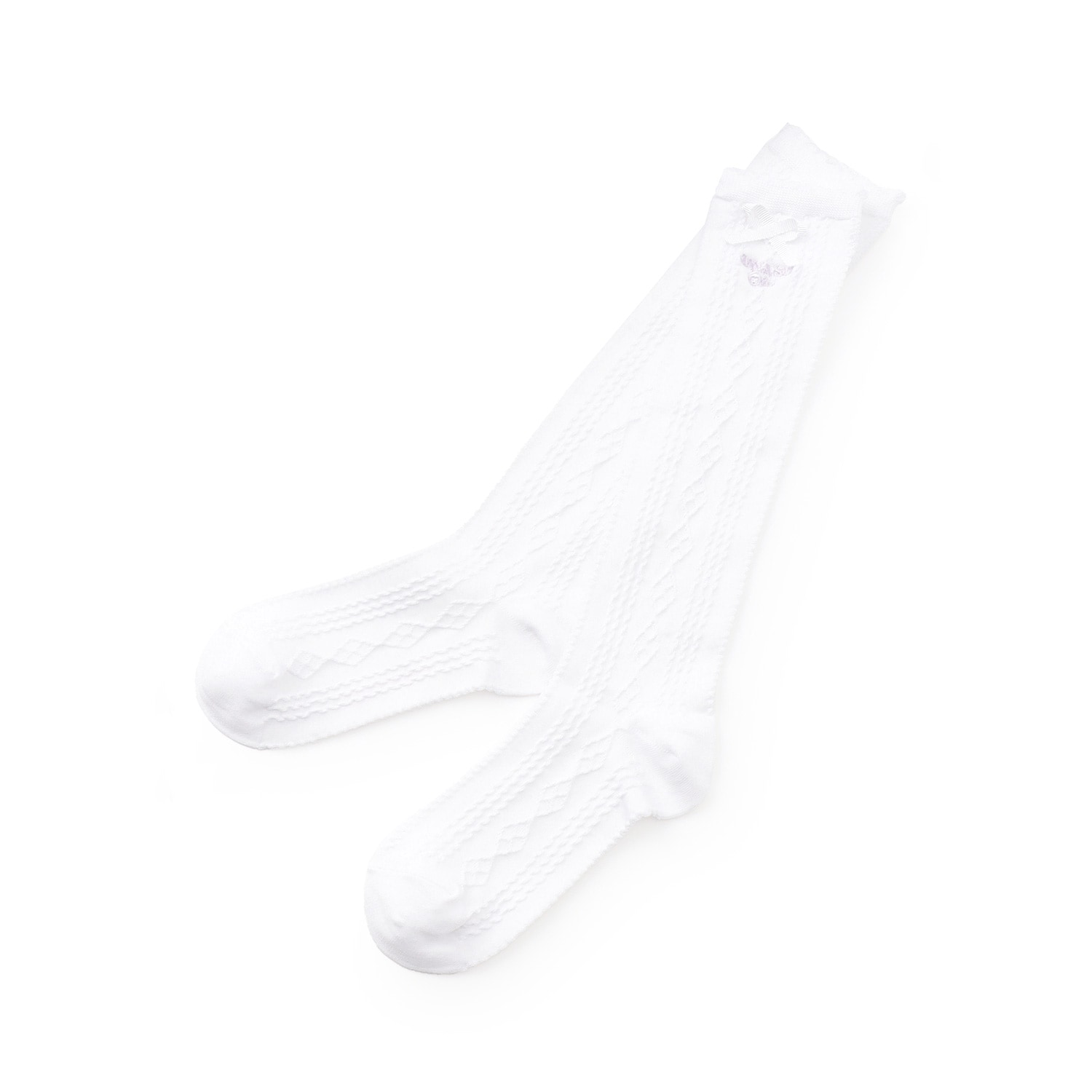 リボンフロート編みハイソックス