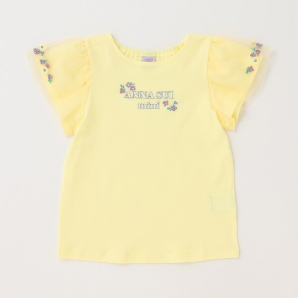 ロゴ刺しゅう チュール半袖Tシャツ