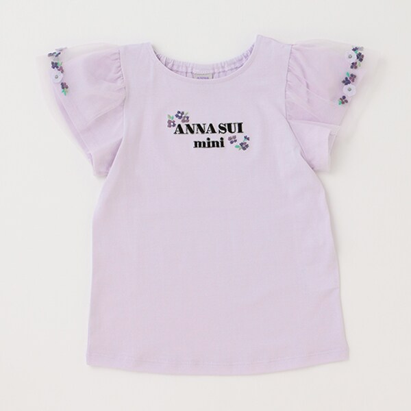 ロゴ刺しゅう チュール半袖Tシャツ