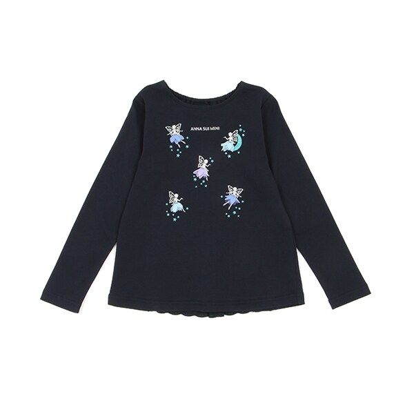 ANNA SUI mini 宇宙柄 Tシャツ LLサイズ 妖精プリント長袖Tシャツ(90cm 紺): キッズ - ナルミヤ