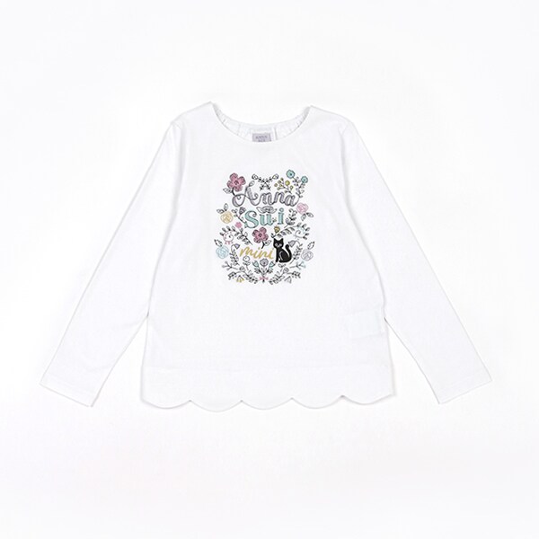 裾スカラドリーミー刺しゅう長袖Tシャツ
