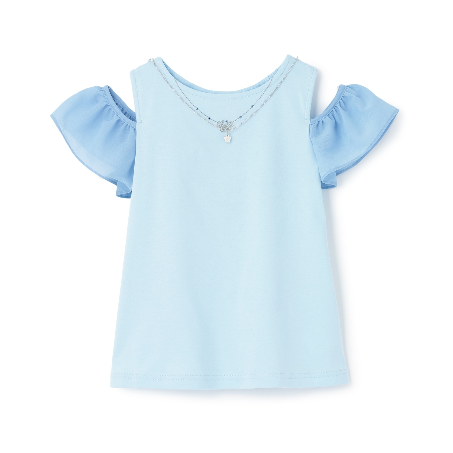 ネックレスつき２WAY肩あきTシャツ