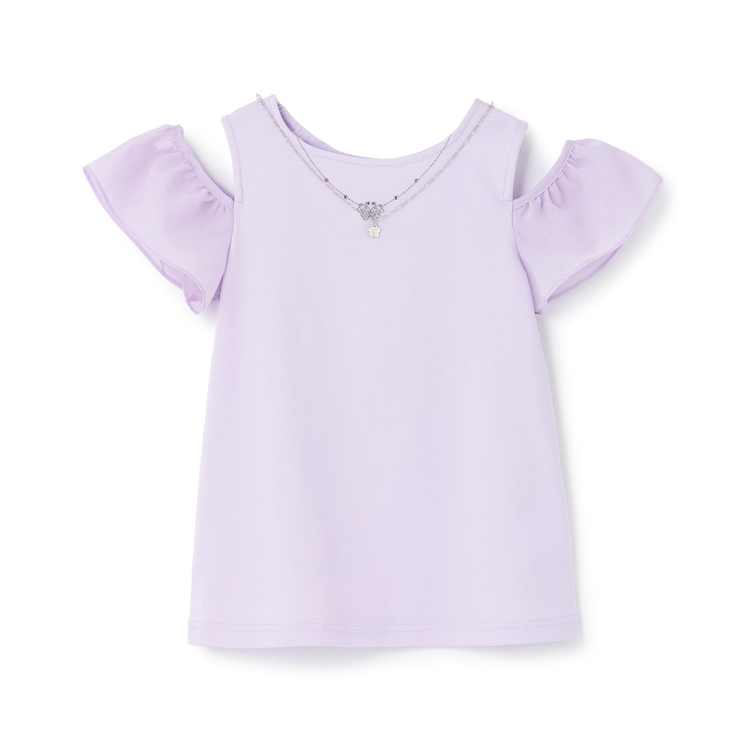 ネックレスつき２WAY肩あきTシャツ