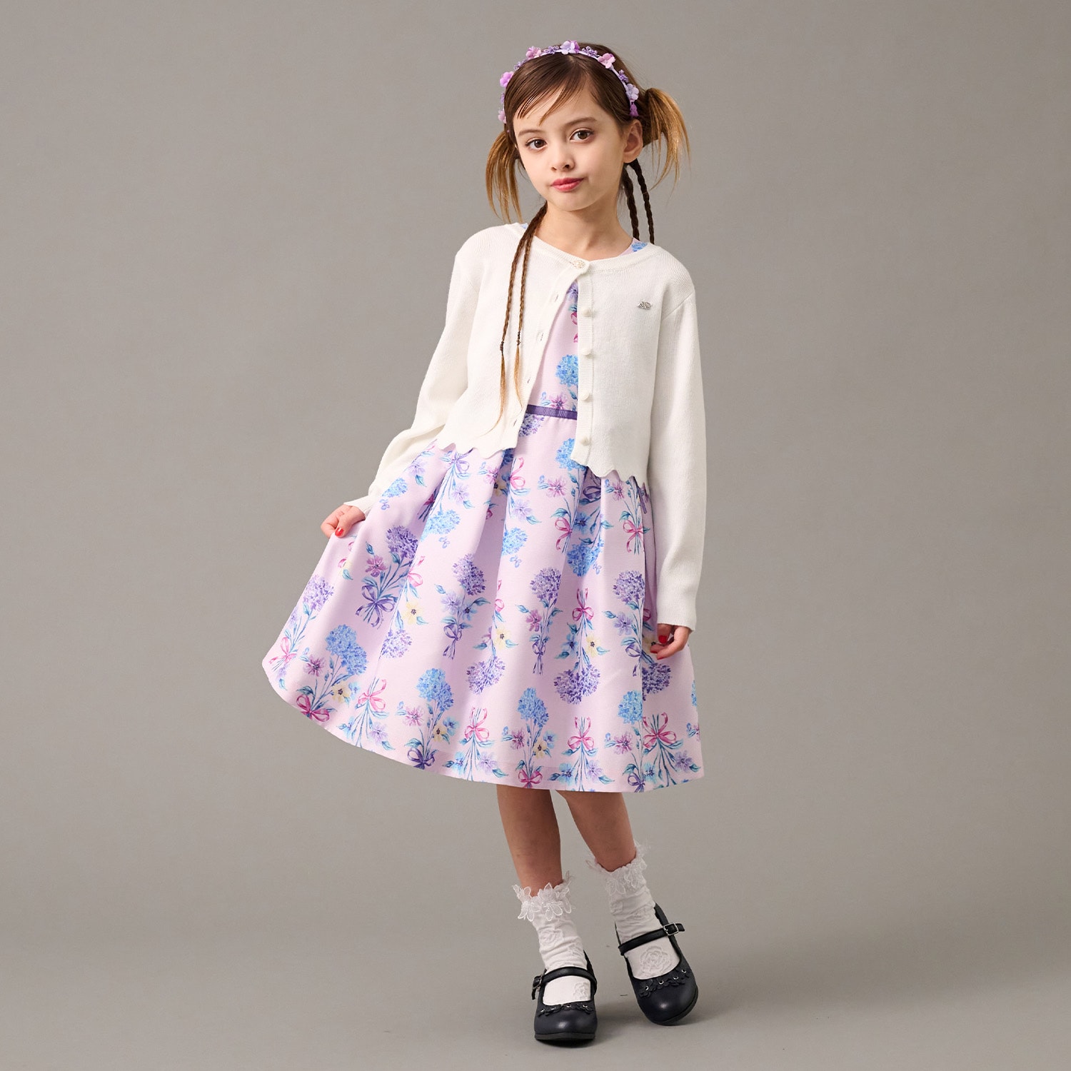 華やぎブーケ花柄ワンピース