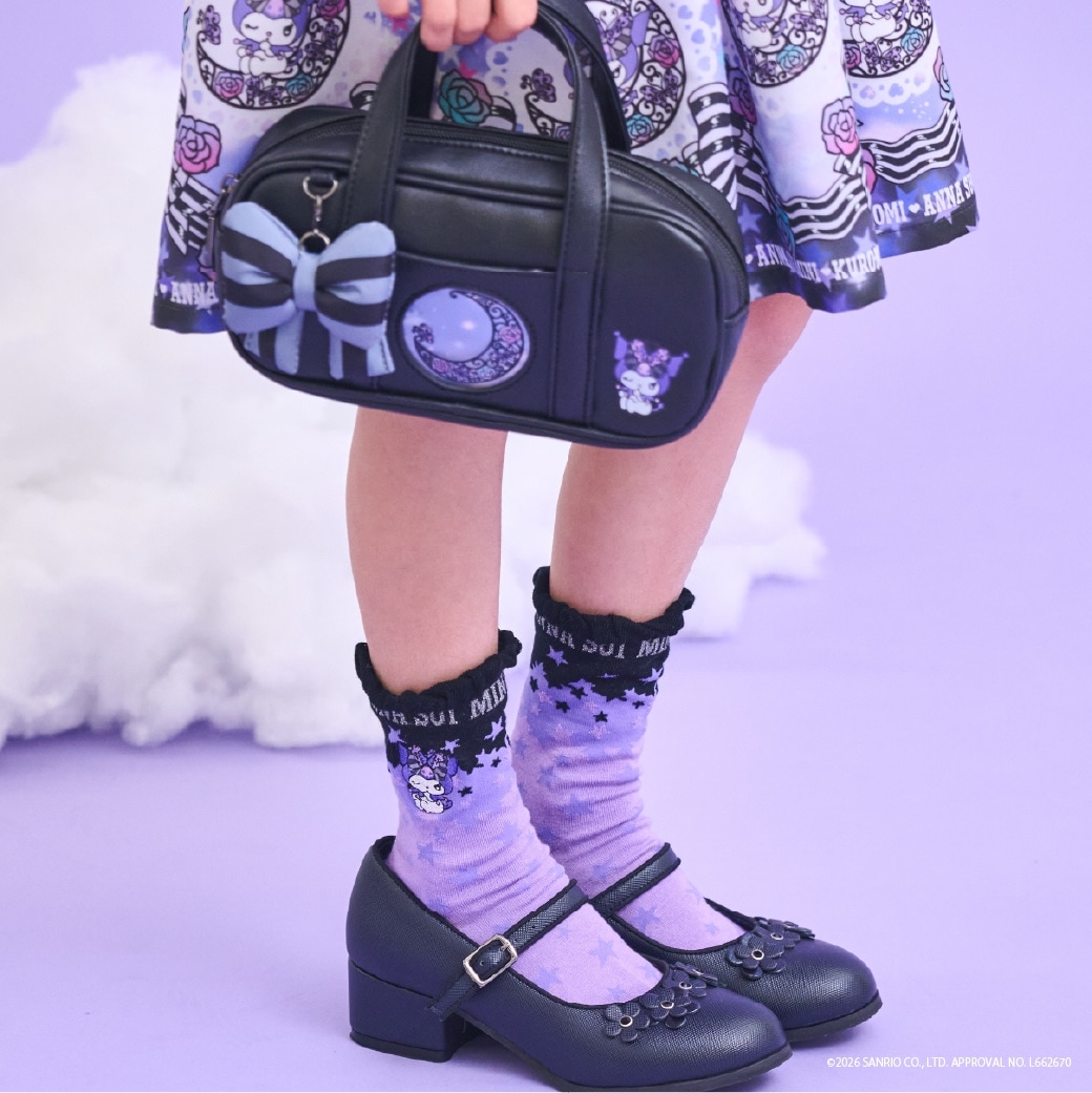 【2/20販売開始予定】【KUROMI】星空クルーソックス