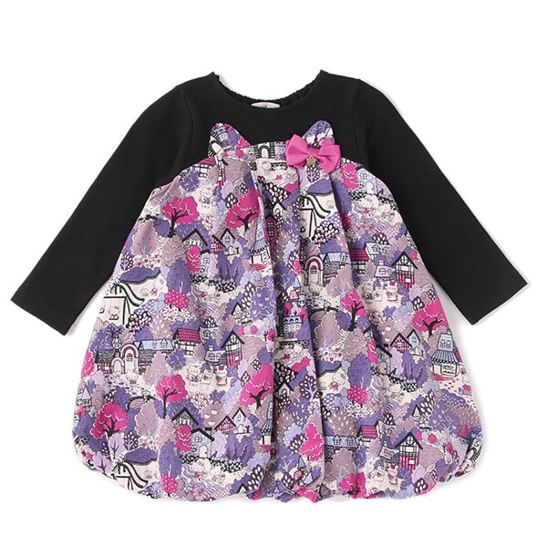Narumiya Online ナルミヤ オンラインの公式通販サイト Hello Kitty X Liberty Fabrics 切替バルーン ワンピース 80 黒 キッズ