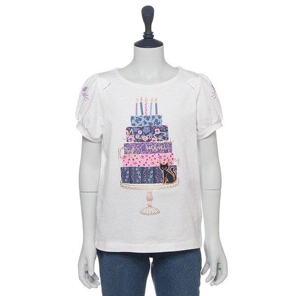 Narumiya Online ナルミヤ オンラインの公式通販サイトネコ バースデーケーキtシャツ 80 白 キッズ