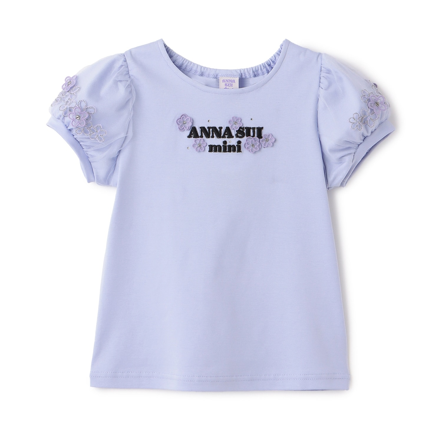 【人気商品再入荷】【直営店で取り扱い無し】袖チュール花ロゴ半袖Tシャツ