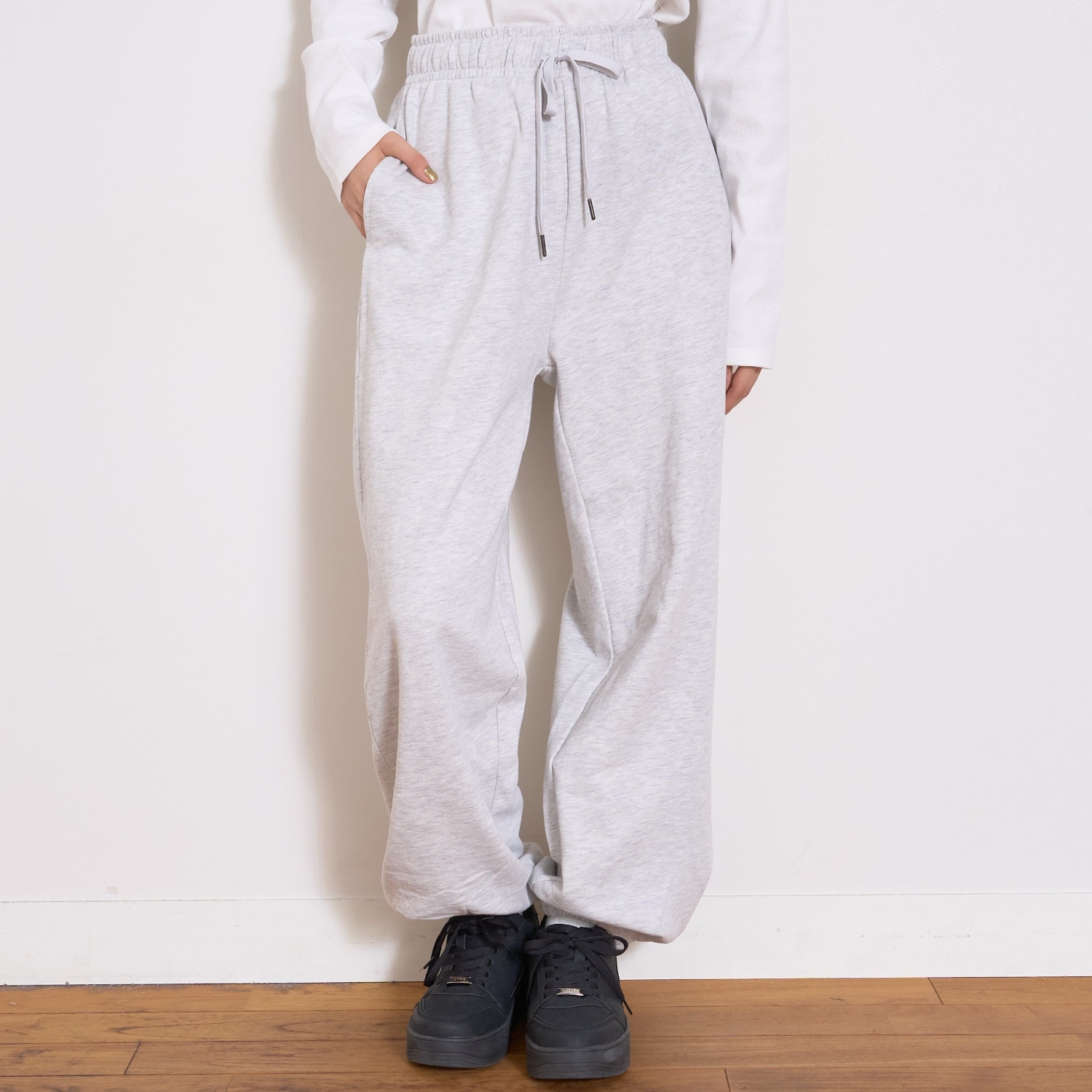 【裏起毛】綿100％スウェットジョガーパンツ