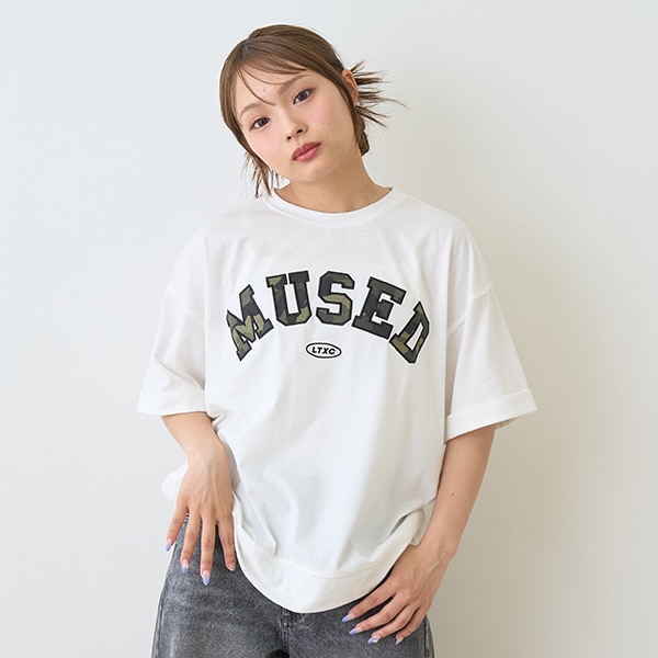 【LTXC】【吸水速乾/さらさら】柄アップリロゴTシャツ