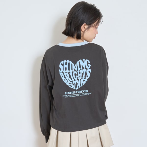 【LTXC】ハートバイカラー長袖Tシャツ