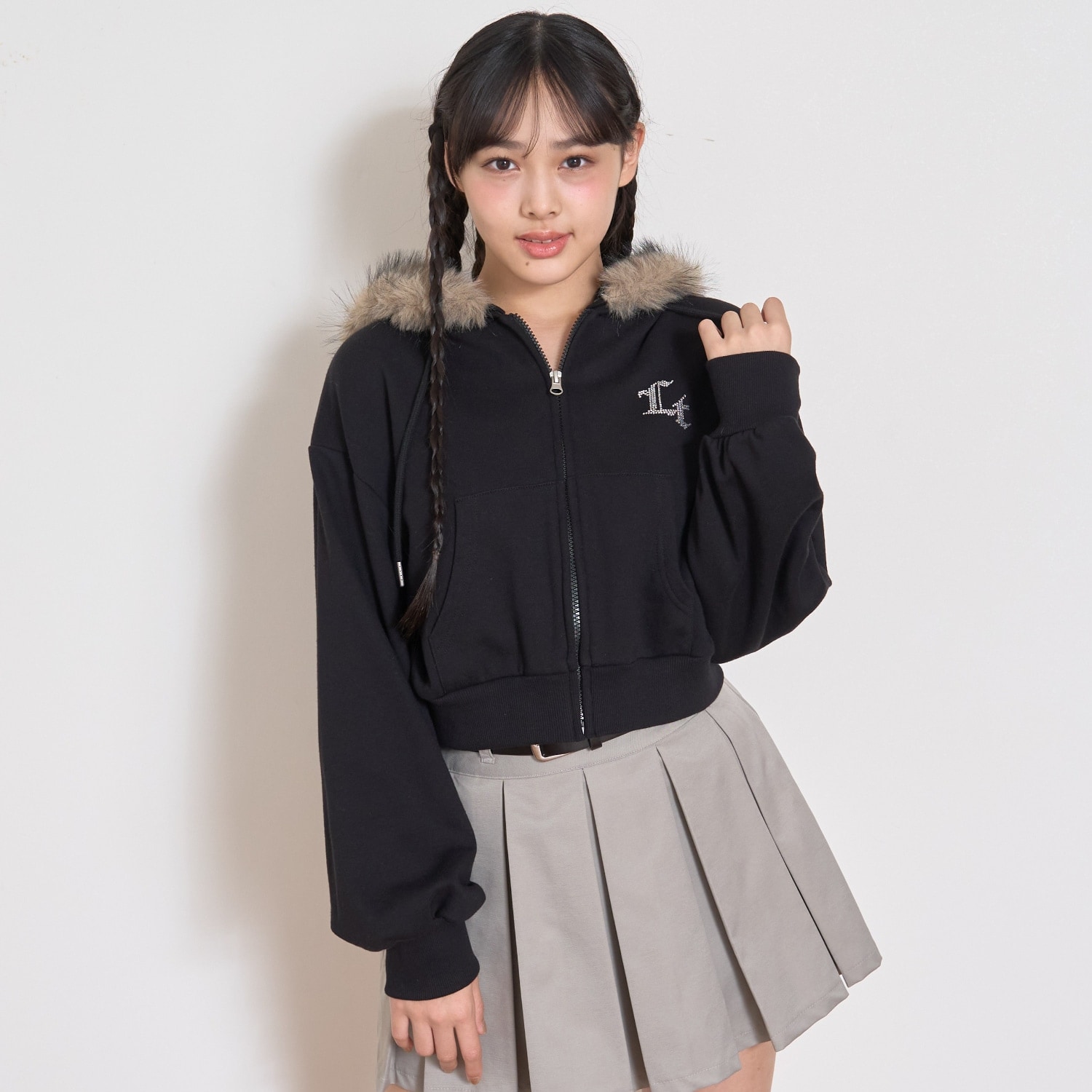 【LTXC】【セット可】ファー2WAYZIPパーカ