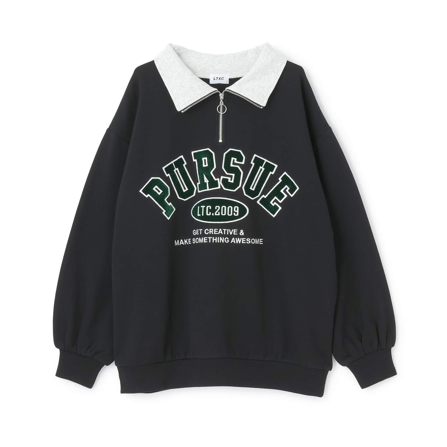 【LTXC】裏起毛ハーフジップスウェット