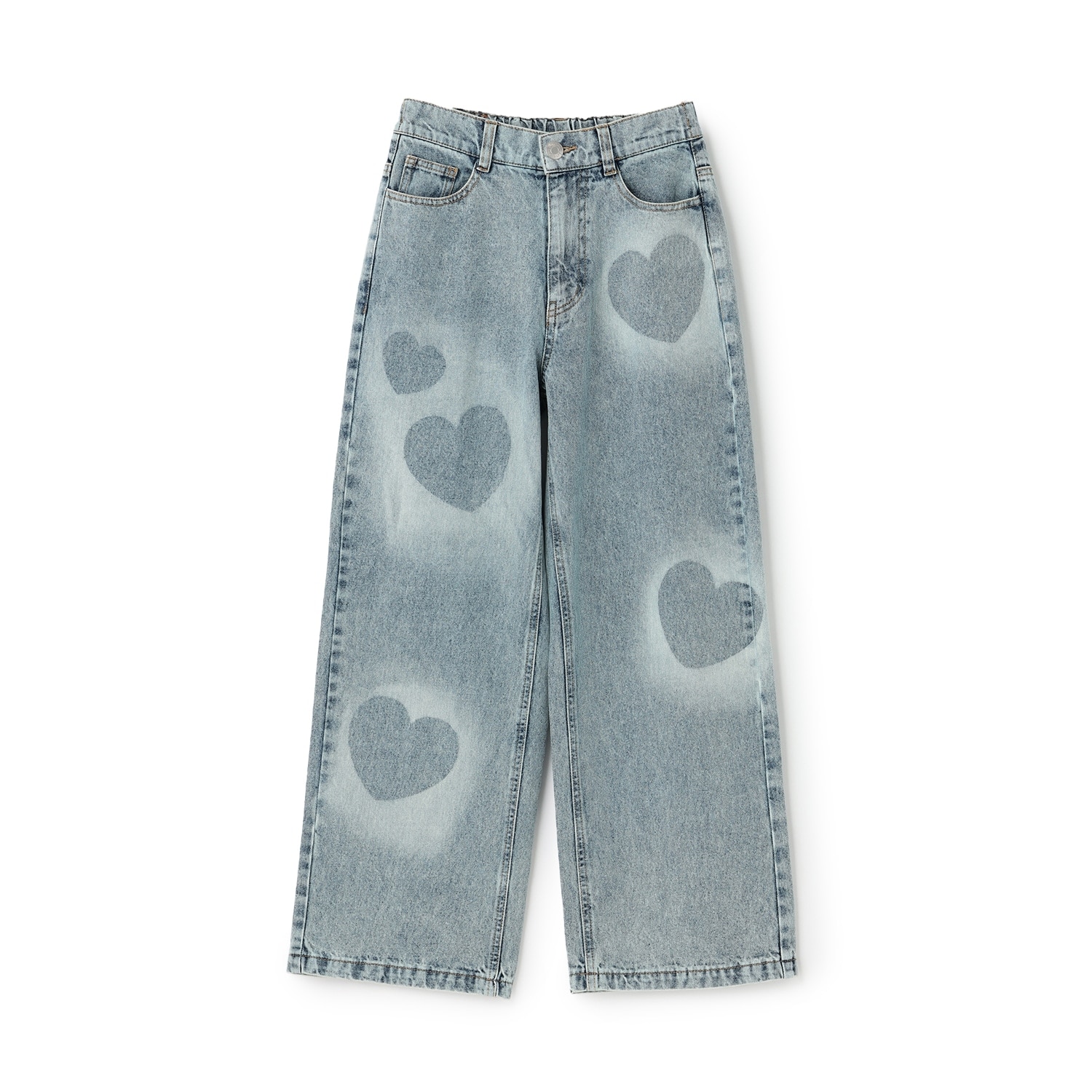 【LTXC】モチーフスプレーデニムワイドパンツ