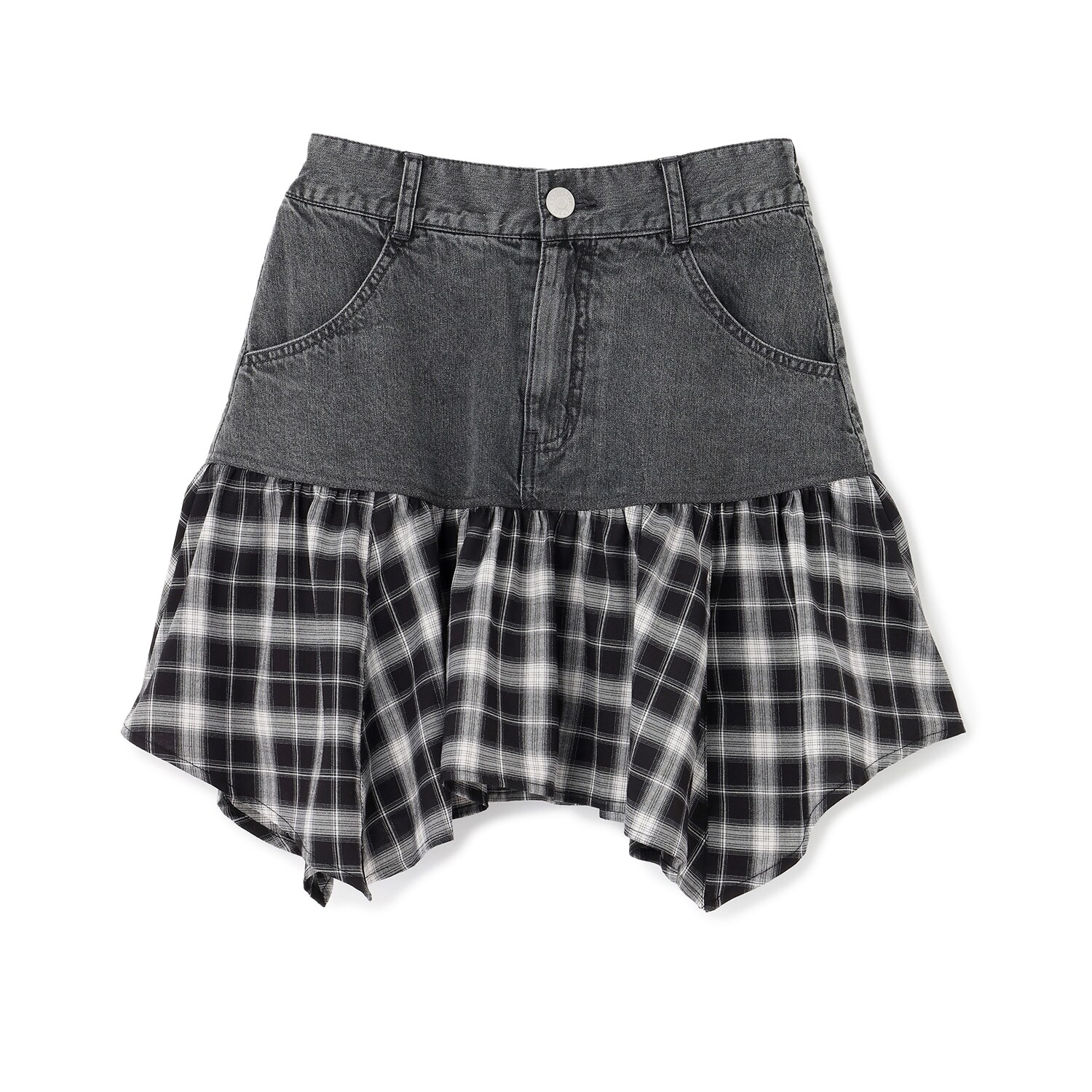 【LTXC】異素材ドッキングヘムミニスカート