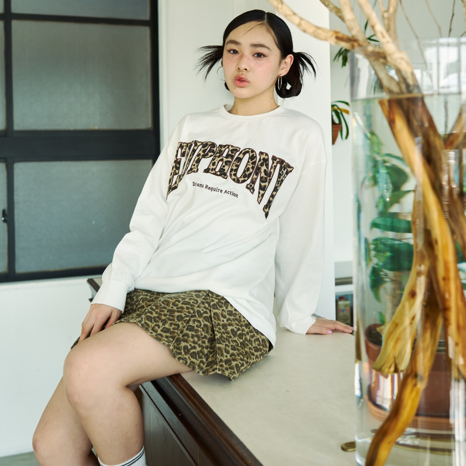 【LTXC/綿100%】カレッジ柄ロゴ長袖T