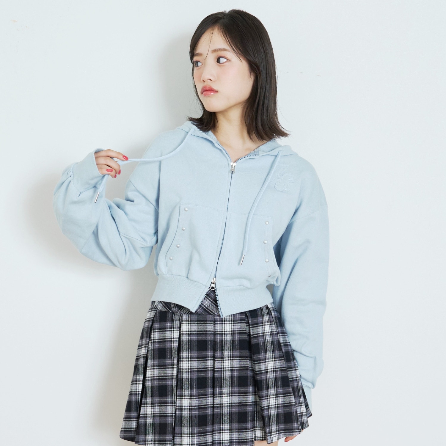 【LTXC/綿100%/セット可】スタッズZIPパーカー