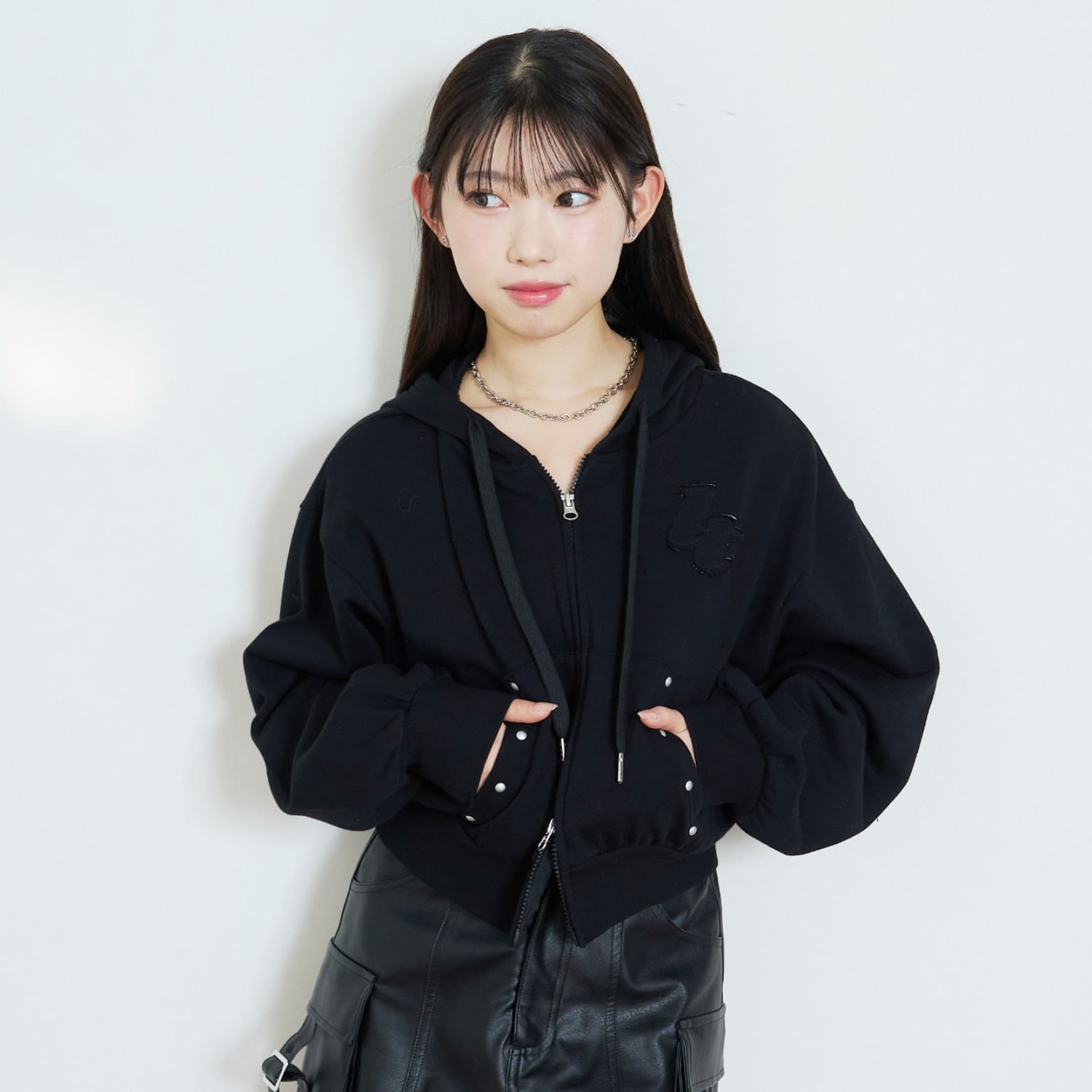 【LTXC/綿100%/セット可】スタッズZIPパーカー