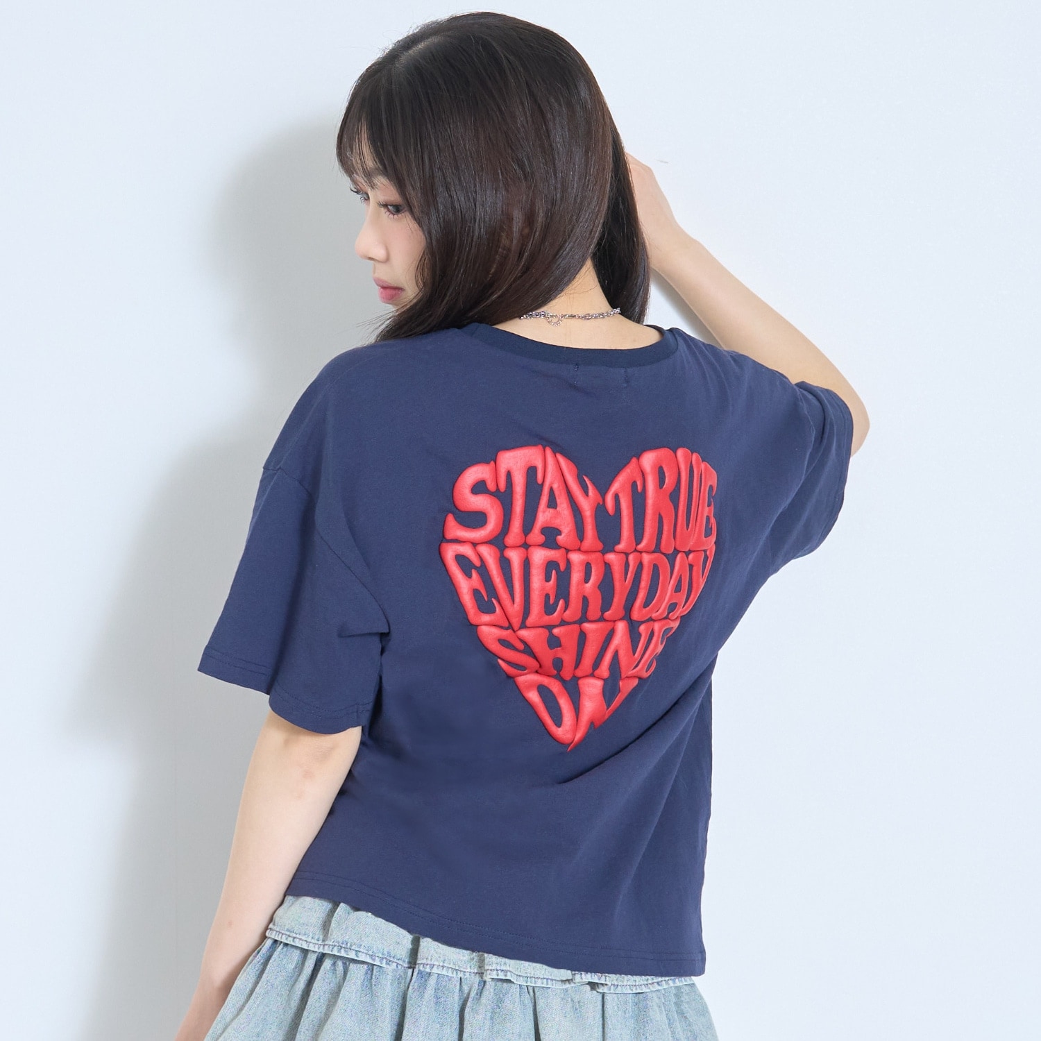 【LTXC/綿100%】発泡バックハートロゴ半袖T