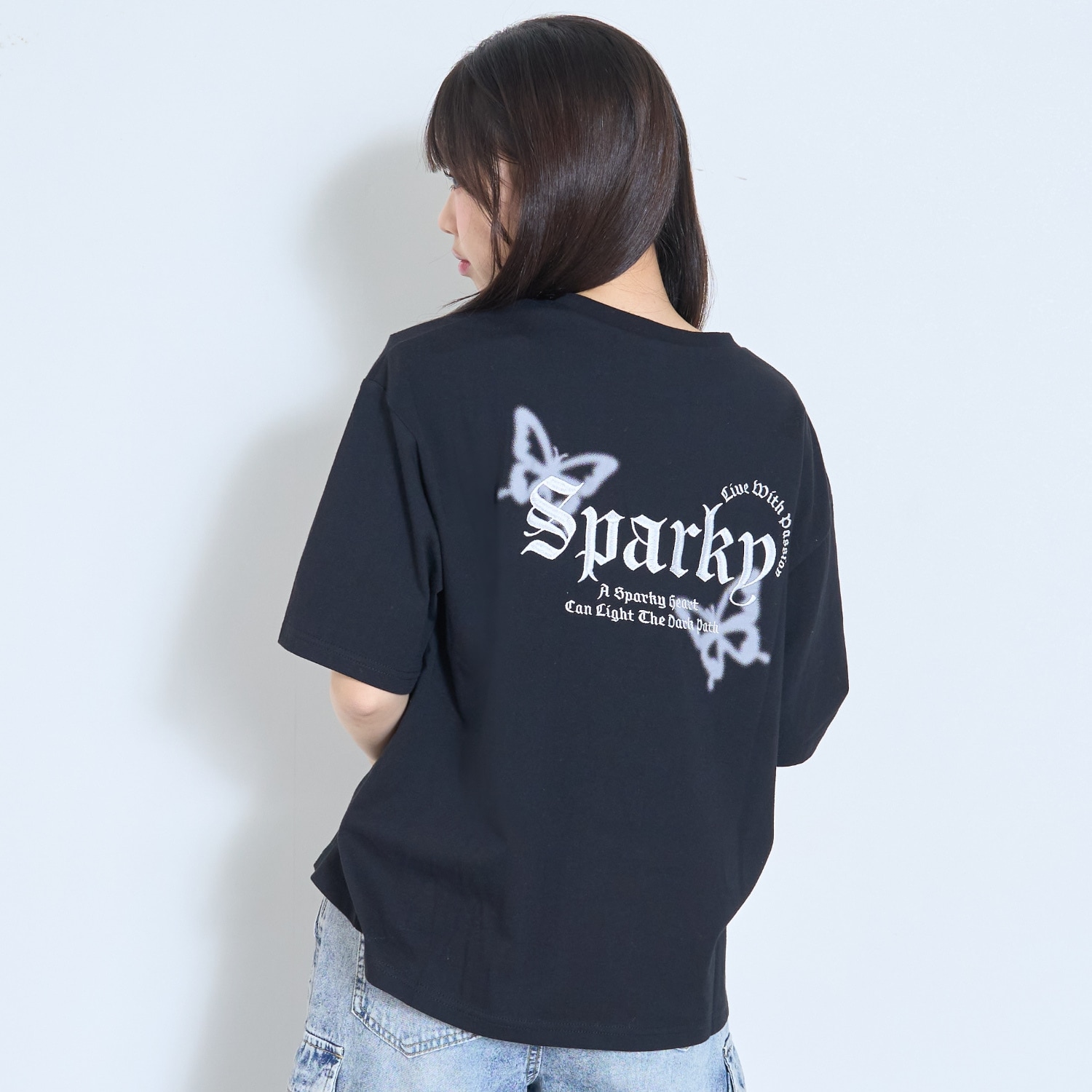 【LTXC/綿100%】5分袖グラフィック半袖T