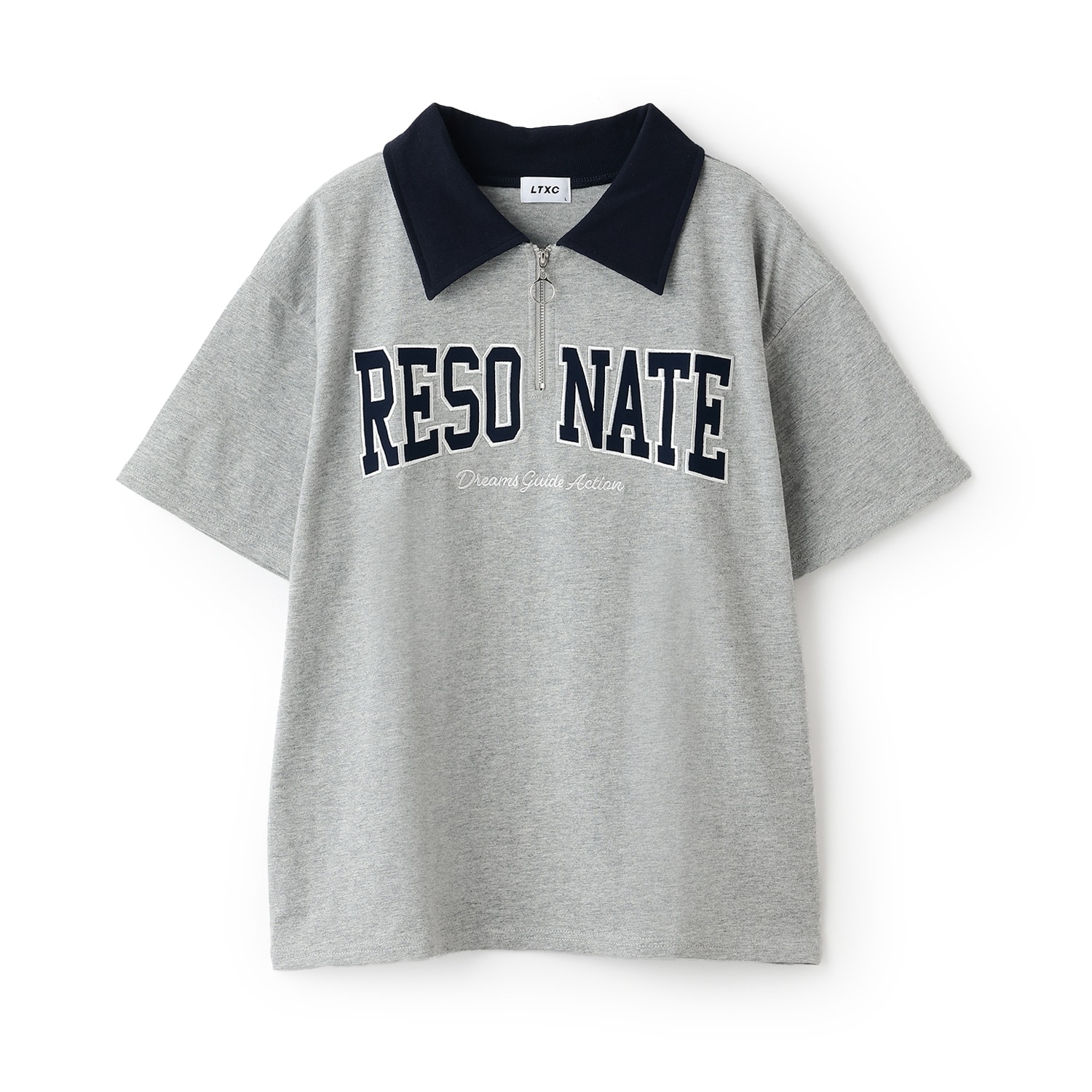 【LTXC/綿100%】ハーフジップルーズ半袖T