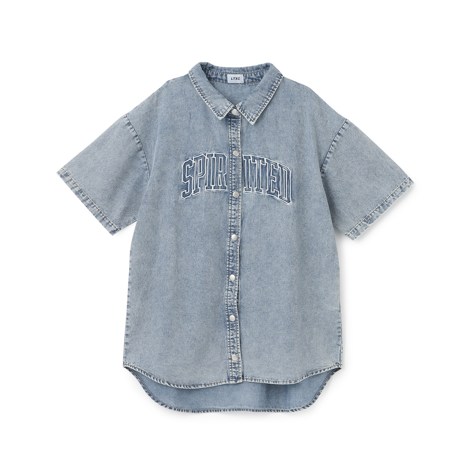 【LTXC】デニムルーズチュニックシャツワンピ