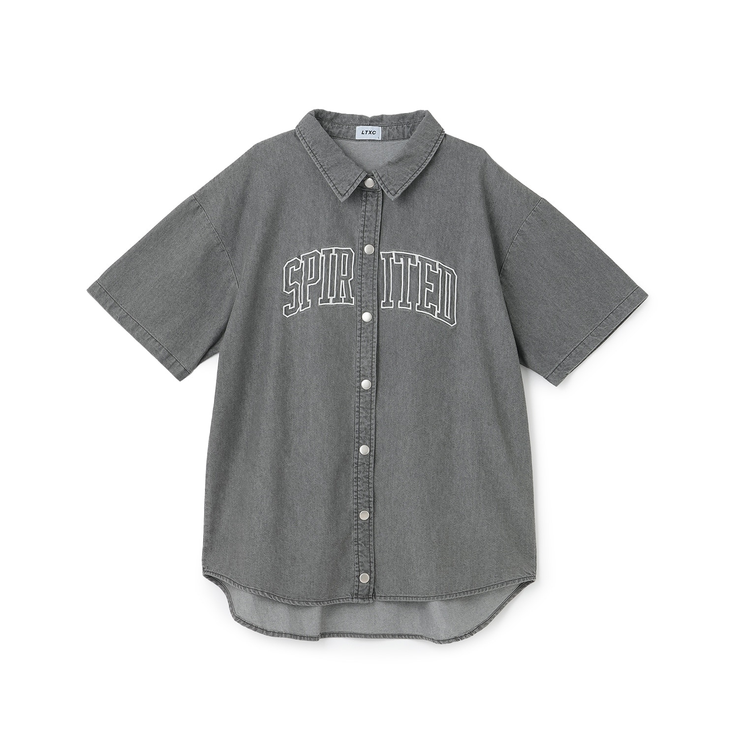 【LTXC】デニムルーズチュニックシャツワンピ