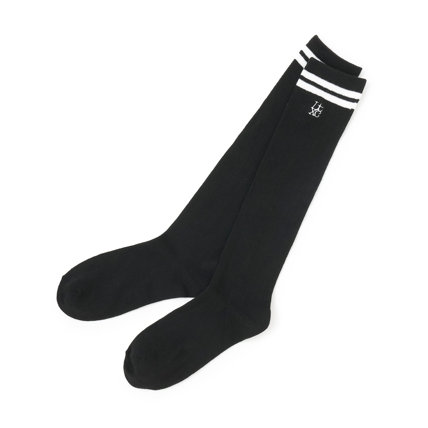 ラインリブハイソックス