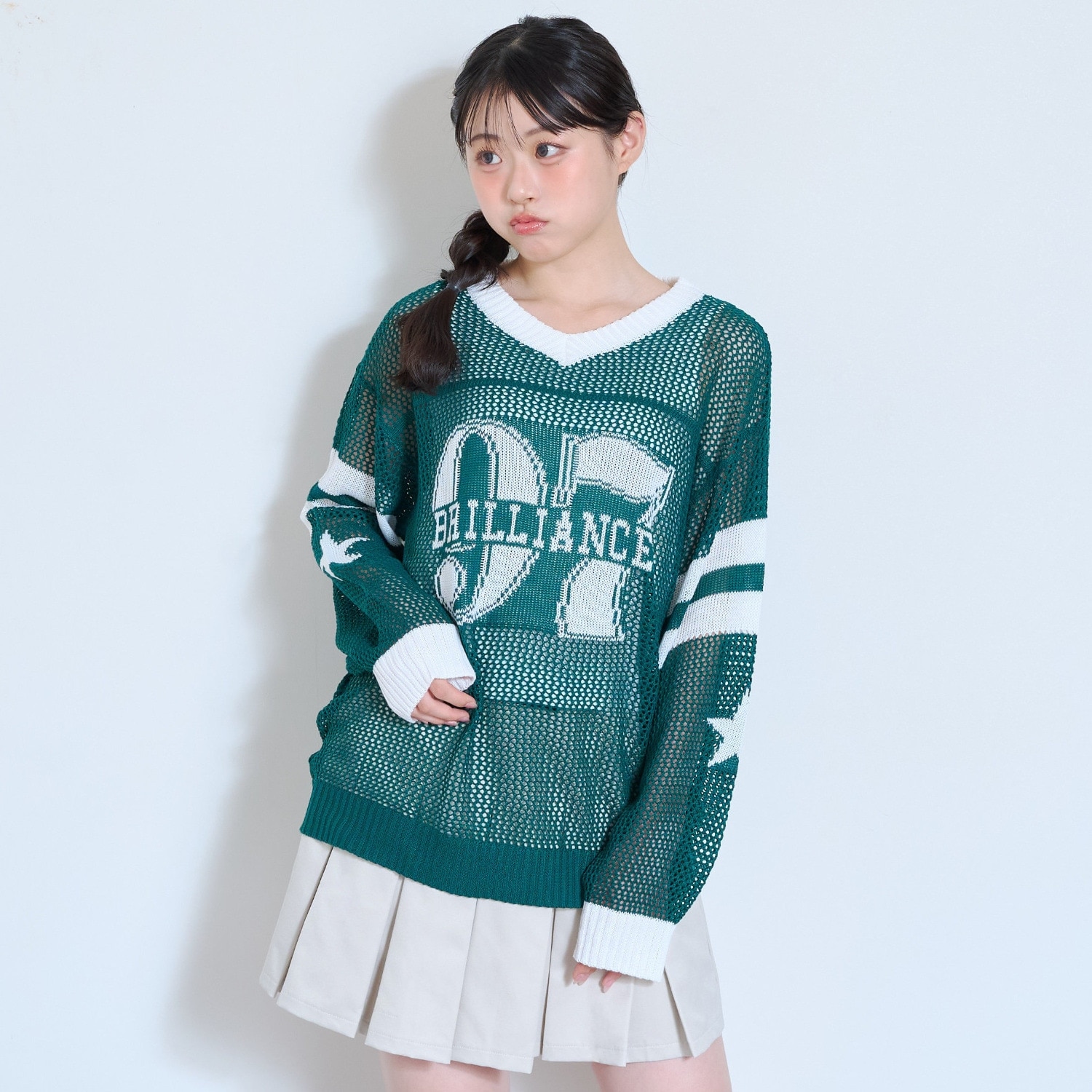 【LTXC/洗える】吸水速乾インナーつきメッシュニット