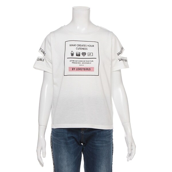 袖開きアイコンプリントTシャツ