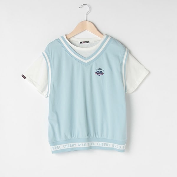 レイヤードプリントTシャツ　ベージュ　XS 4402c5db71acd87deba76a5d80add0