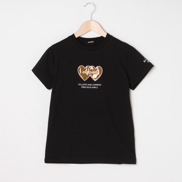 ぷっくりハート×ロゴTシャツ