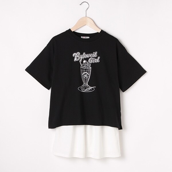 美品【メゾピアノ】　Tシャツ・スカート　セットアップ　120 Tシャツ×スカートセットアップ(120 黒): ジュニア - ナルミヤ