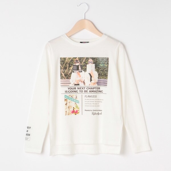 プリント長袖Tシャツ