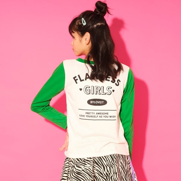 カレッジバックプリント長袖Tシャツ【PTPR】