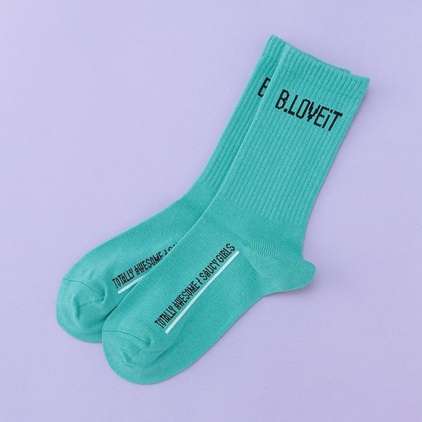 ロゴクルー丈ソックス【日本製】