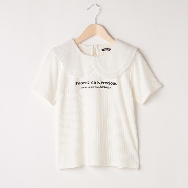 オーガンジー衿つきTシャツ