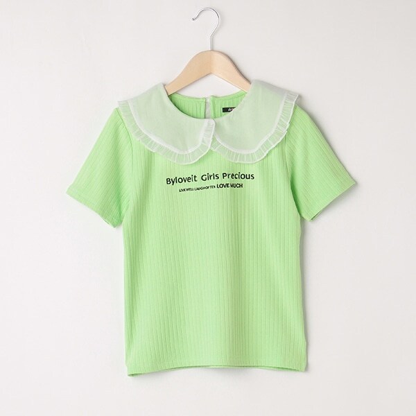 オーガンジー衿つきTシャツ