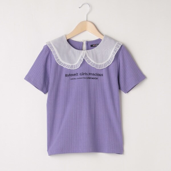 オーガンジー衿つきTシャツ