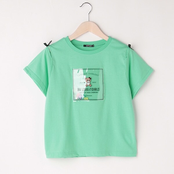 袖スリットラビ子Tシャツ(120cm ラベンダー): ジュニア