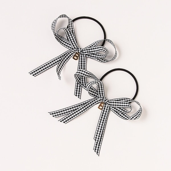 チェックリボンポニー（2個SET)【日本製】