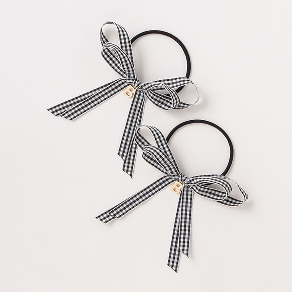 チェックリボンポニー（2個SET)【日本製】