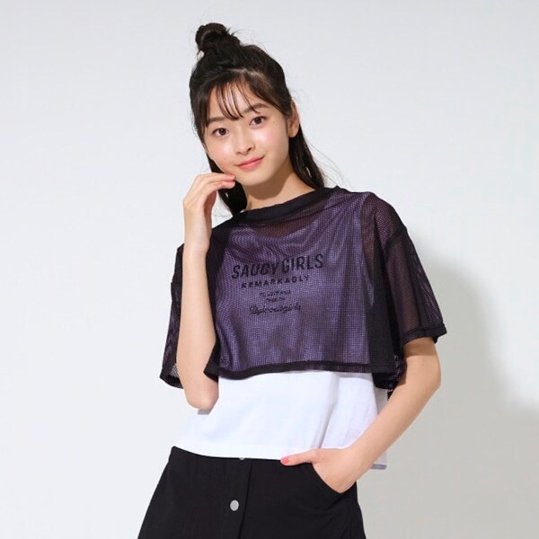 メッシュ重ね着Tシャツ(120cm ピンク): ジュニア - ナルミヤ  