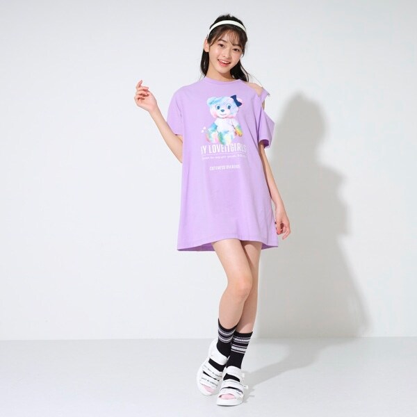 Narumiya Online ナルミヤ オンラインの公式通販サイトタイダイラビ子ワンピース 1cm ラベンダー ジュニア