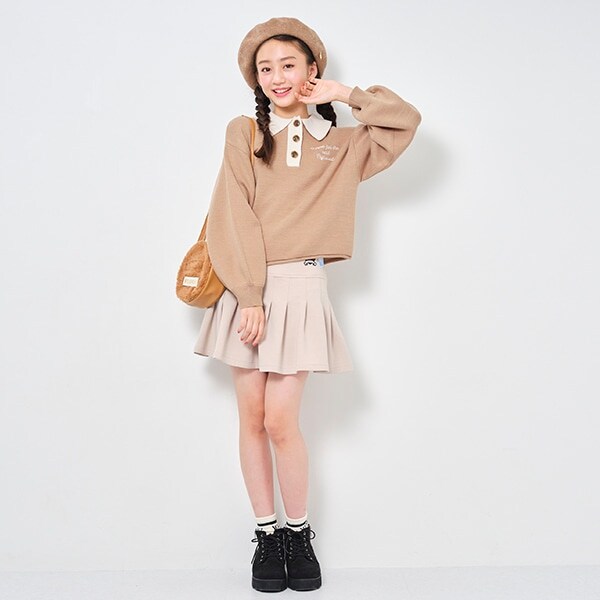 ティアードプリーツスカパン(120cm モデレート ピンク): ジュニア  